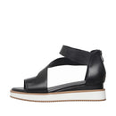 Black sandal with a white sole on a white background
