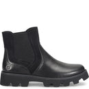 Black Chelsea boot on a white background