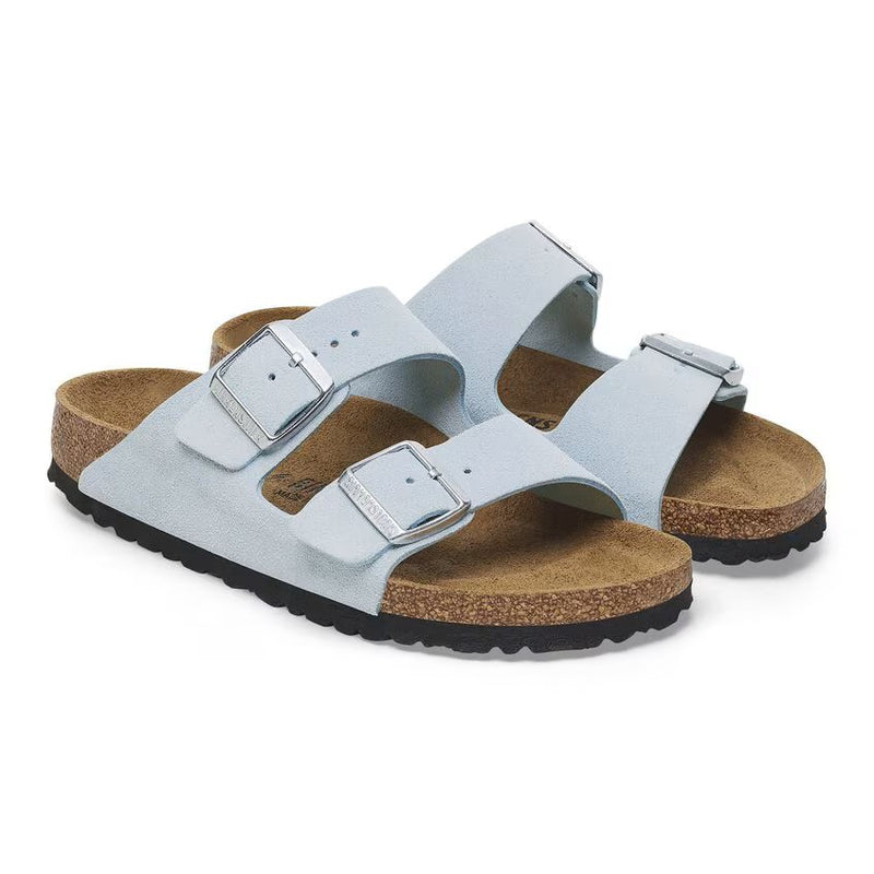 Birkenstock Arizona Baby Blue Suede Narrow Women's 3