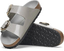 Birkenstock Arizona Big Buckle Natural Leather High Shine Stone Coin Narrow Women's 4