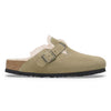 Birkenstock Boston Shearling Suede Leather Taupe Regular Women's 1