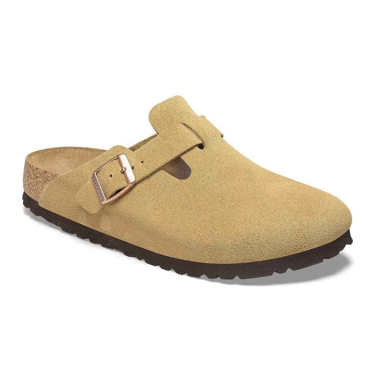 Birkenstock Boston Suede Latte Cream Women's 1