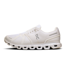 White running shoe with 'on' logo on a white background