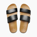Reef Cushion Vista Slide Sandal Black Natural Women's 4