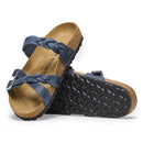 Birkenstock Franca Braided Oiled Leather Navy Women's 3