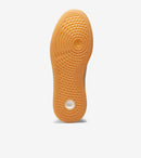 Orange shoe sole with textured pattern on a white background