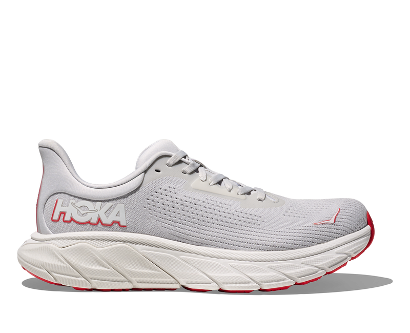 Hoka Arahi 7 Cosmic Grey Ruby Red Women's 1