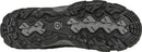 Close-up of a black hiking shoe sole with brand logo