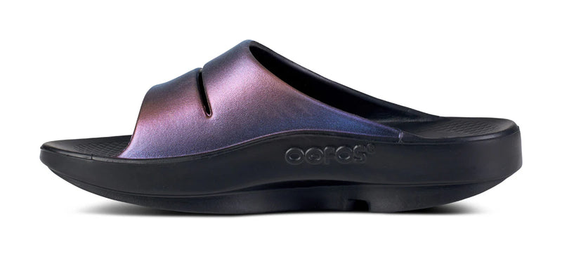OOFOS OOahh Luxe Slide Sandal Midnight Spectre Womens 4