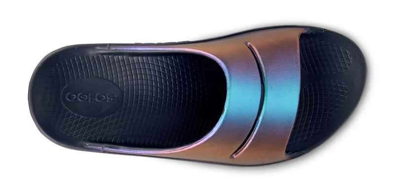 OOFOS OOahh Luxe Slide Sandal Midnight Spectre Womens 5