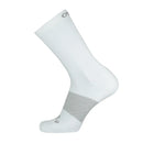 White sock with gray striped pattern on a white background