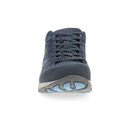 Blue athletic shoe on a white background
