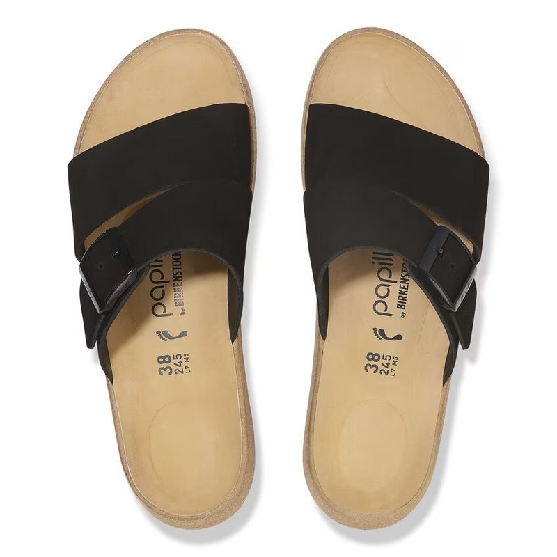 Papillio by Birkenstock Almina Black Nubuck Leather Women's 3