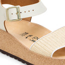 Papillio by Birkenstock Glenda White Raffia Leather Sandal 6