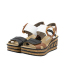 Rieker Remonte Rose 76 Schwarz Sherry Weiss Womens