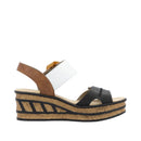 Rieker Remonte Rose 76 Schwarz Sherry Weiss Womens