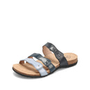 Black and silver sandal on a white background