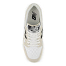 White sneaker with black accents on a white background