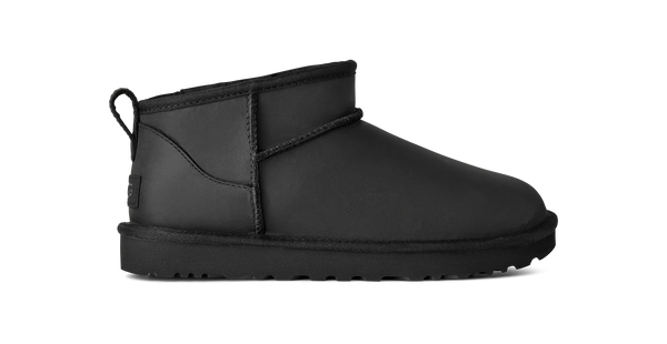 UGG Classic Ultra Mini Black Leather Women's