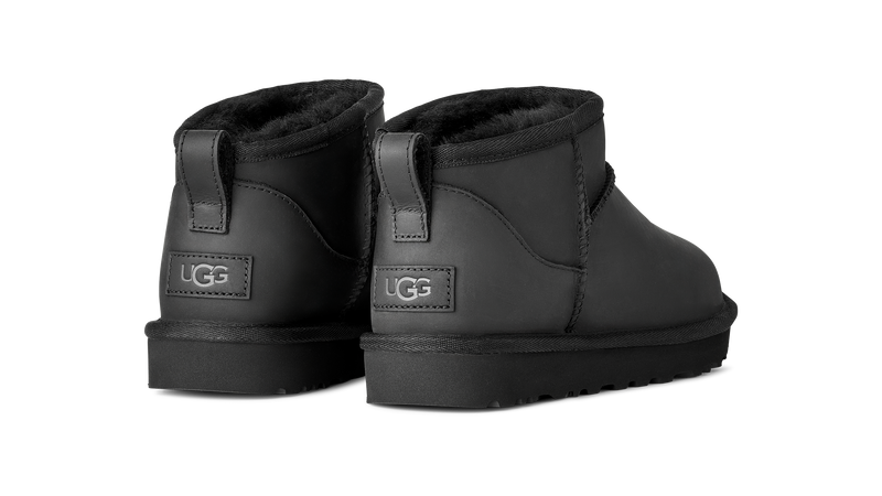 UGG Classic Ultra Mini Black Leather Women's