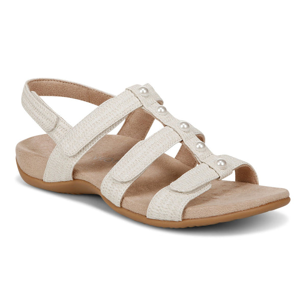 Vionic Amber Pearl Cream Woven Women's Sandal 1