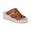 Vionic Uptown Sunset Wedge Sandal Tan Leather Women's