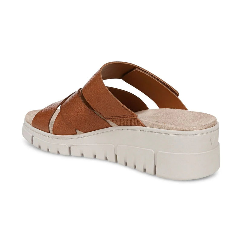 Vionic Uptown Sunset Wedge Sandal Tan Leather Women's