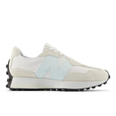 White sneaker with light blue accent on a white background