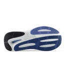 Blue and white sole of a shoe on a white background