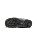 Black KEEN shoe sole on a white background