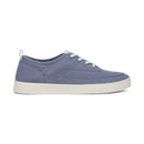 Blue sneaker with white sole on a white background