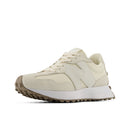 Beige sneaker with a white sole on a white background