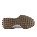 Brown textured sole of a shoe on a white background