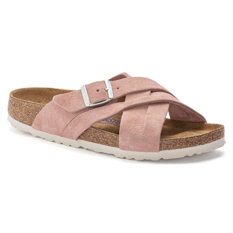 Birkenstock Lugano Soft Footbed Pink Clay Suede Women's