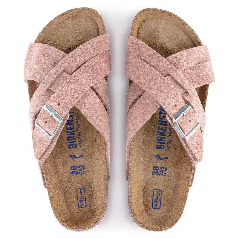 Birkenstock Lugano Soft Footbed Pink Clay Suede Women's