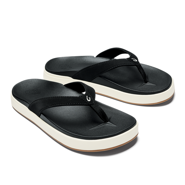 OLUKAI FOOTWEAR Olukai Women's Nu'A Pi'O Black White