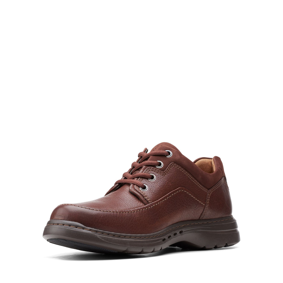 Clarks Un Brawley Lace Mahogany Leather Men