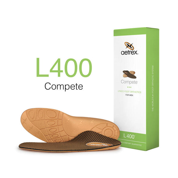 Aetrex L400 Mens Compete Orthotics Insoles for Active Lifestyles