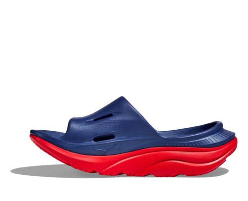 Hoka Ora Recovery Slide Bellwether Blue Red Alert Unisex