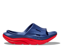 Hoka Ora Recovery Slide Bellwether Blue Red Alert Unisex
