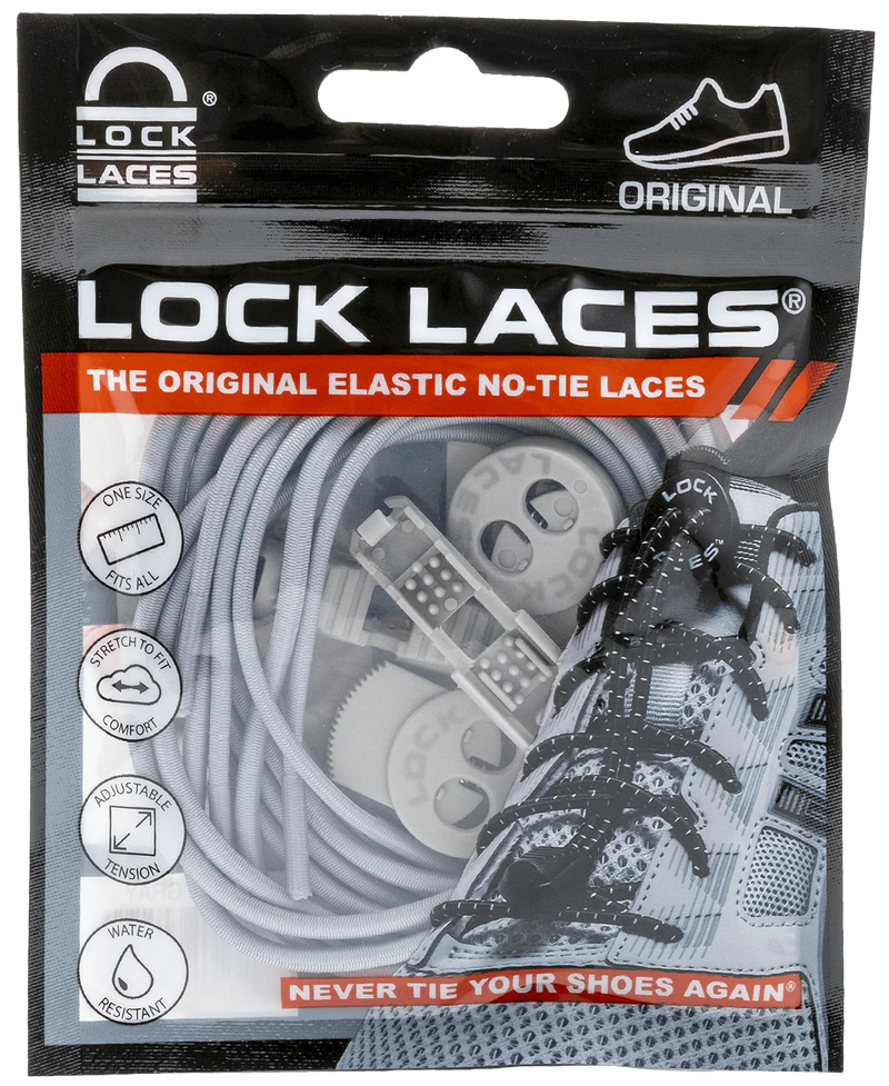 Lock Laces Solid Gray