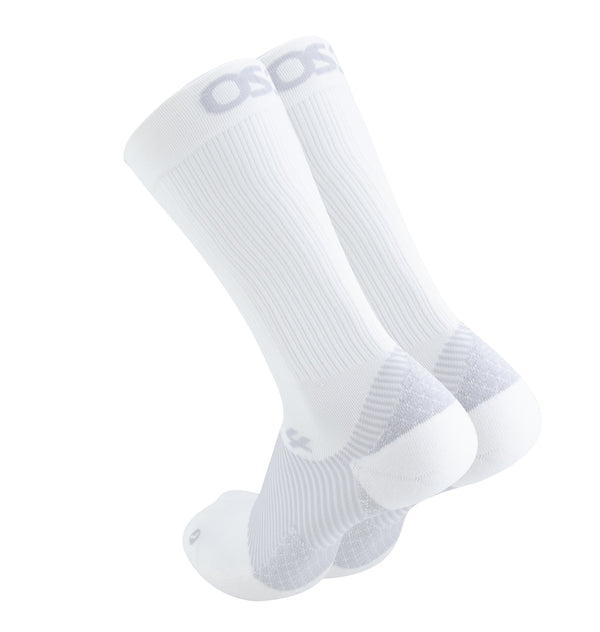 OS1ST Os1st FS4 Plantar Fasciitis Crew Compression Sock White